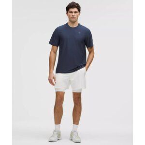 UV-Protective Striped Mesh Tennis Tee Shirt - Club Blue